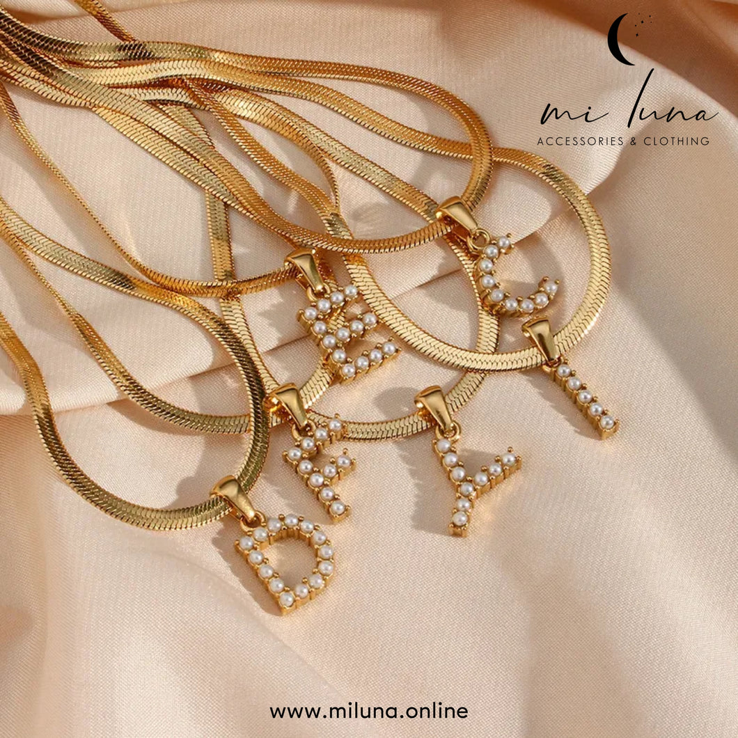 Pearl Initial - Necklace